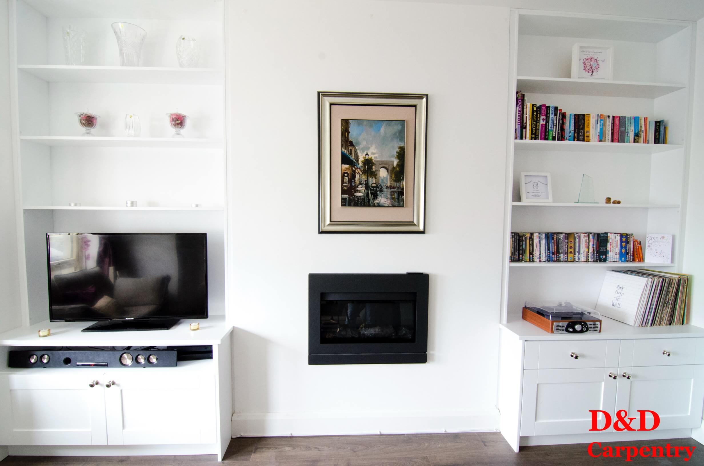 Alcove TV Unit DD Carpentry Ireland Kitchens Wardrobes Shelves